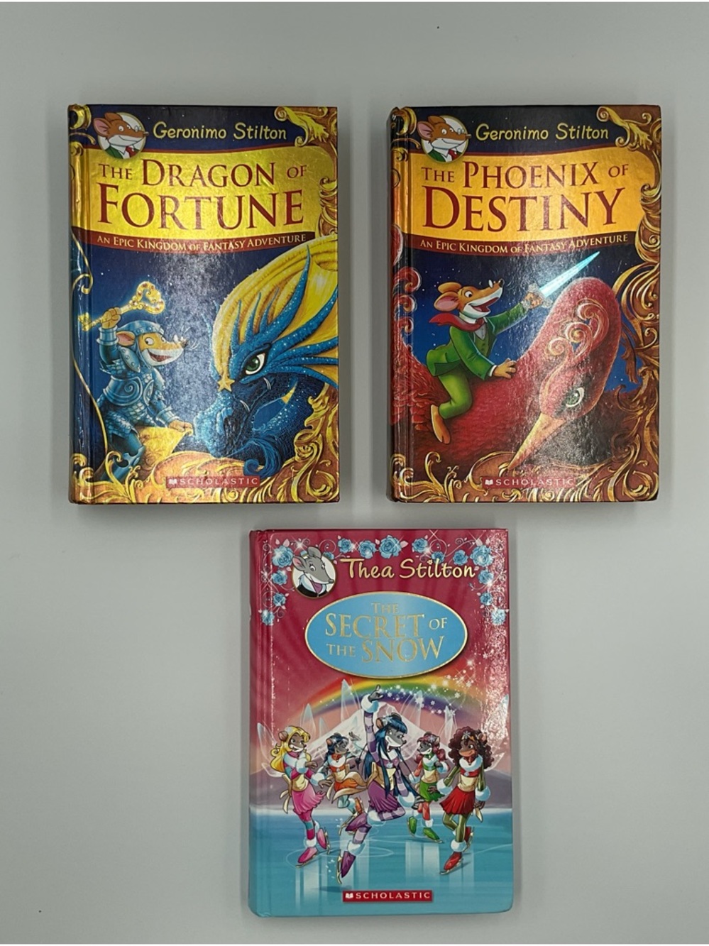 Lot x3 Geronimo Stilton Thea Hardcover Books Dragon Phoenix Fantasy Adventure